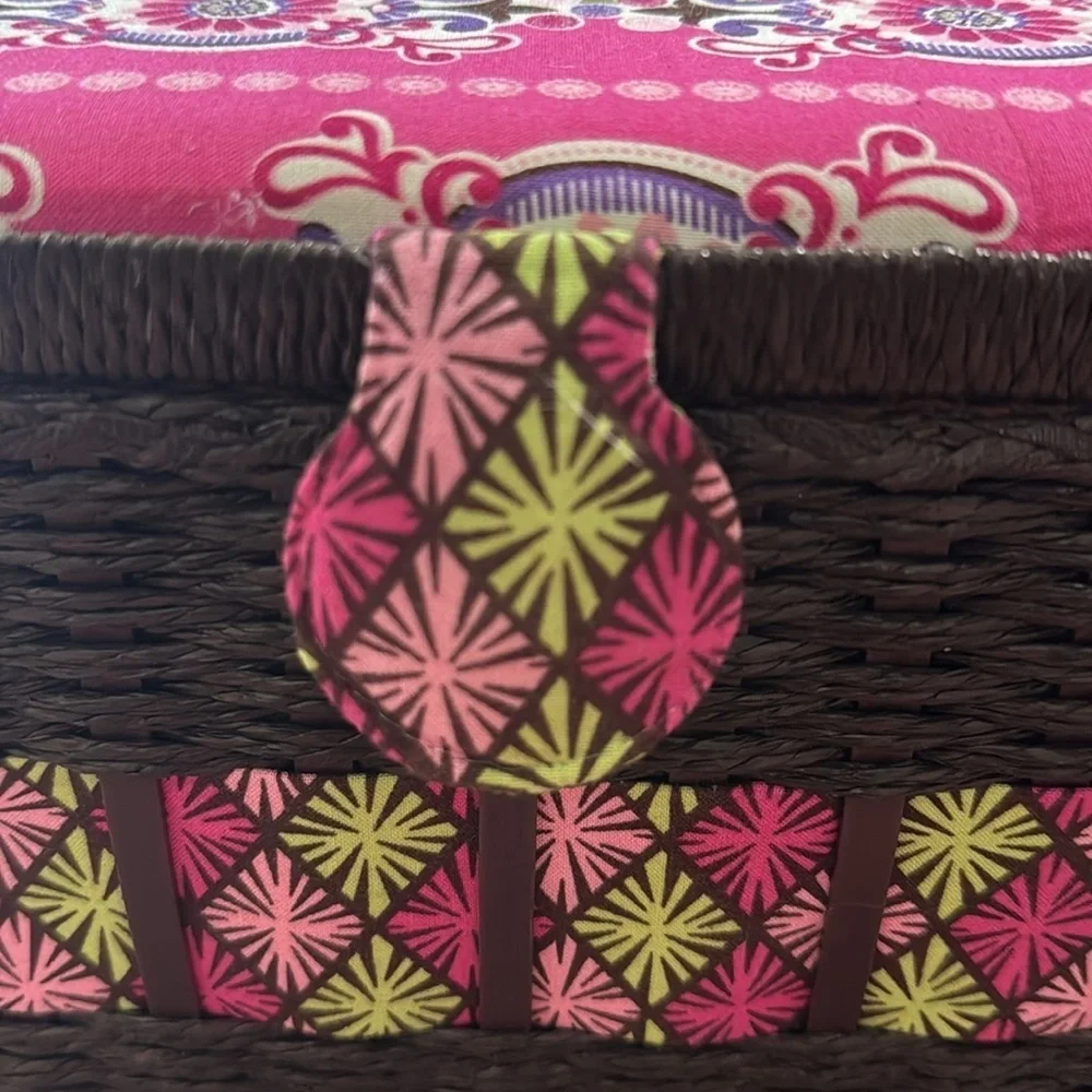Sew Box Pink and Brown Woven Storage‎ Basket